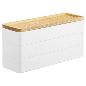 3-poschodový úložný box YAMAZAKI Rin 5811, biely